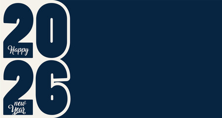 2026 Happy New Year in golden design, Holiday greeting card design