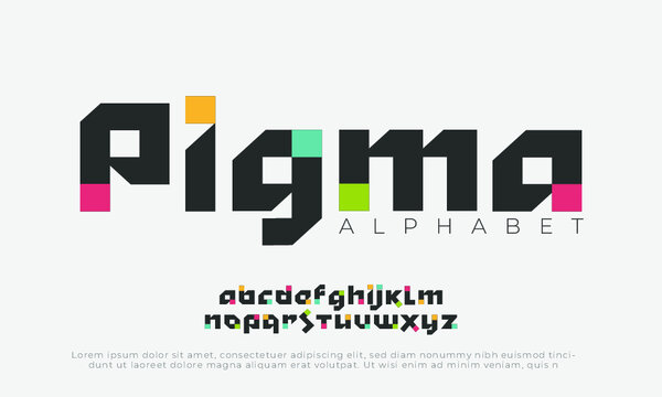 Abstract modern colorful font alphabet Typography. decorative style for fun, sport, technology, fashion, digital, future creative logo font