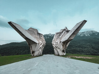 Yugoslavian Monument in Tjentište / Sutjeska National Park Bosnia and Herzegovina - Brutalism Socialist Modernism - Spomenik Database 