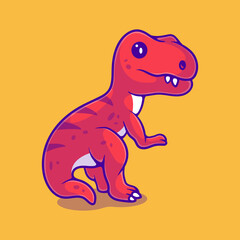 cute tyrannosaurus rex dinosaur illustration suitable for mascot sticker and t-shirt design