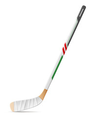 Ice hockey stick. Realistic wooden inventory for winter sport game