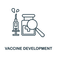 Vaccine Development icon. Line element from vaccination collection. Linear Vaccine Development icon sign for web design, infographics and more.