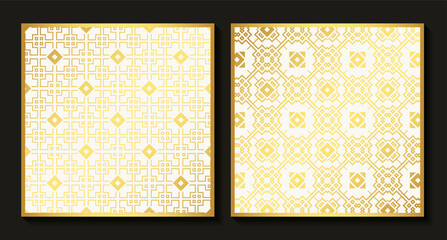 gold abstract line pattern set