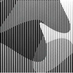 Art composition with lines .Modern art design .Black color stripes .Transition speed lines .Bauhaus style .Geometric shape. Wall art .