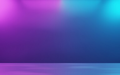 3d rendering of purple and blue abstract geometric background. Cyberpunk concept. Scene for advertising, technology, banner, cosmetic ads, showroom, business. Sci-Fi Illustration. Product display