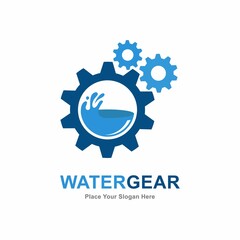 Water gear vector logo design. Suitable for business, web, industrial, technology and art