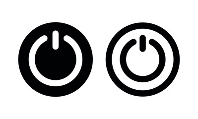 On and Off Toggle Buttons, vector Illustration. Black switch icon.