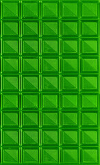 Fototapeta na wymiar Pop Art Surreal Style Shamrock Green Colored Chocolate Bars for Abstract Background