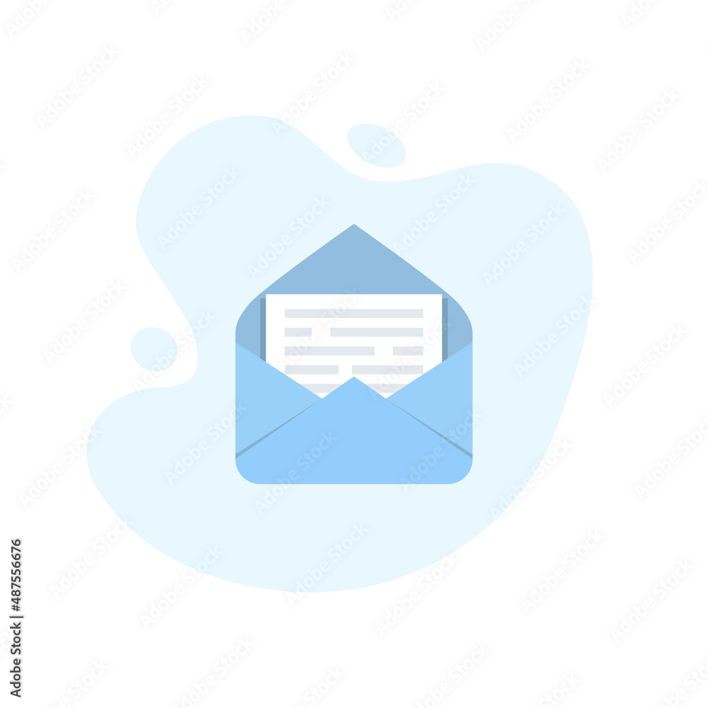 Poster Open envelope with document icon in excellent flat design. Vector illustration eps10