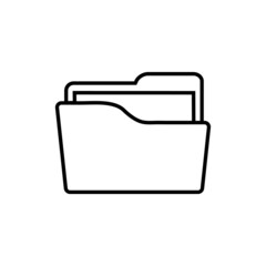 Folder line icon, vector outline logo isolated on white background