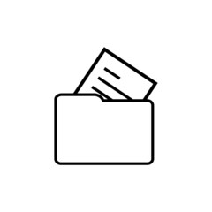 Folder line icon, vector outline logo isolated on white background
