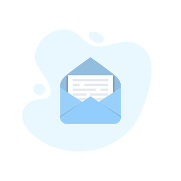 Open envelope with document icon in excellent flat design. Vector illustration eps10