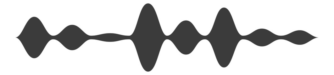 Sound wave form. Audio frequency curved shape