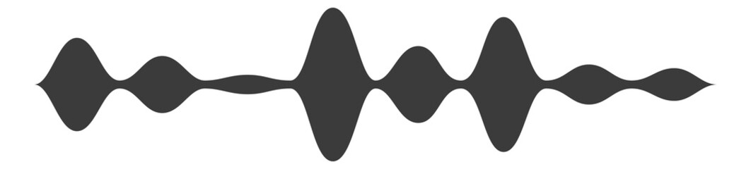 Sound wave form. Audio frequency curved shape