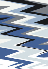 zig zag pattern with blue grey and black