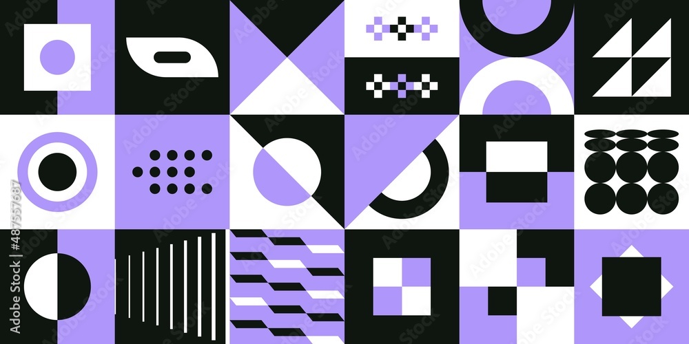 Poster abstract geometric background. simple minimalist bold forms swiss style, brutalist shapes for poster