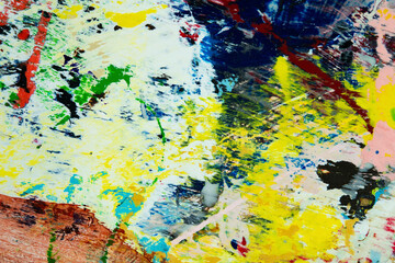 Closeup Of Mix Acrylics On The Palette