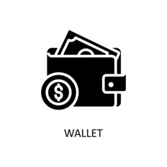Wallet Vector Solid Icon Design illustration. Banking and Payment Symbol on White background EPS 10 File