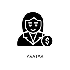 Avatar Vector Solid Icon Design illustration. Banking and Payment Symbol on White background EPS 10 File