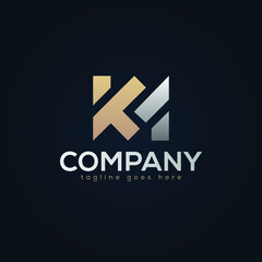K M Letter Monogram Logo Concept Design