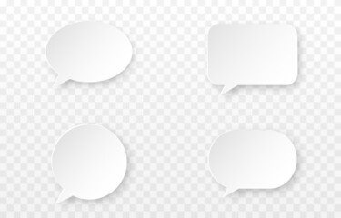PNG vector speech bubbles. Set of speech bubbles on isolated transparent background. Speech, dialogue, communication, comics. PNG.