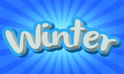 Winter Text Effect 3D Vector Design Template