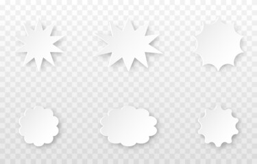 Fototapeta premium PNG vector speech bubbles. Set of speech bubbles on isolated transparent background. Speech, dialogue, communication, comics. PNG.