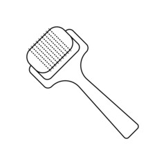 Derma roller. Skin care roller tool. Vector outline icon isolated on white background.