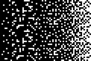 Disintegration pixel effect illustration. Vector rectangle elements. Pixel disintegration background. Decay effect.