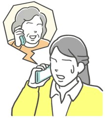 電話で母親から世間話を聞かされ、困る娘