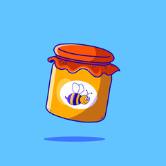 Floating honey pot illustration, for various types of use