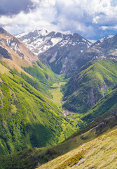 Monte Sibilla in Montemonaco (Italy) - The landscape summit of Mount Sibilla, in Marche region province of Ascoli Piceno. Panoramic trekking landmark in the Monti Sibillini mountain natural park.