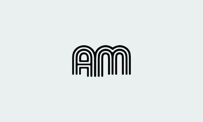 AM lines letter icon design. Creative modern letters icon, Premium vector illustration.