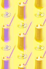 Mango smoothie repetition background.