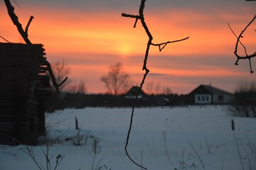 sunset over the lake