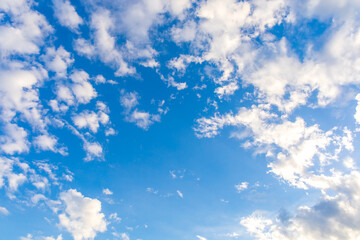 blue sky and white clouds or cloudscape.
