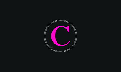 Letter C icon design with circle outline. Creative modern letters icon, Premium vector illustration.