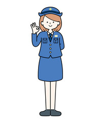 OKサインをする警察　女性