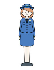 立ちポーズの警察　女性