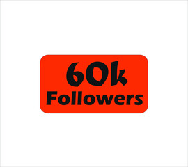60k followers Orange vector, icon, stamp, logo illustration