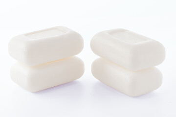 Close up of hygiene toilet soap isolated on white background