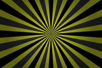 Yellow And Black Sunburst Pattern Background. Rays. Radial. Summer Banner. Vector Illustration