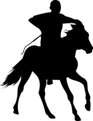 Traditional horse racing with mongolian horses