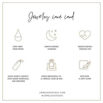 Jewelry care card template