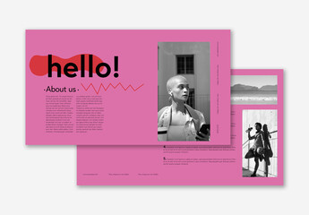 Pink Pitch Deck Layout with Red Accent