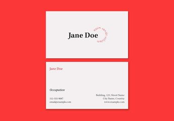 Modern Business Card with Red Accent
