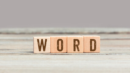 Word written on wood cubes