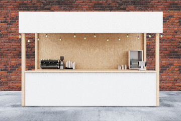 Street food cafe design background mockup. Identity coffee shop presentation. - 487569032