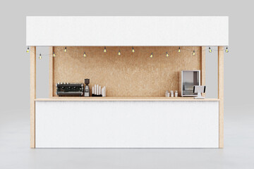 Street food cafe design background mockup. Identity coffee shop presentation. - 487569033