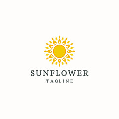 Sunflower logo icon design template flat vector